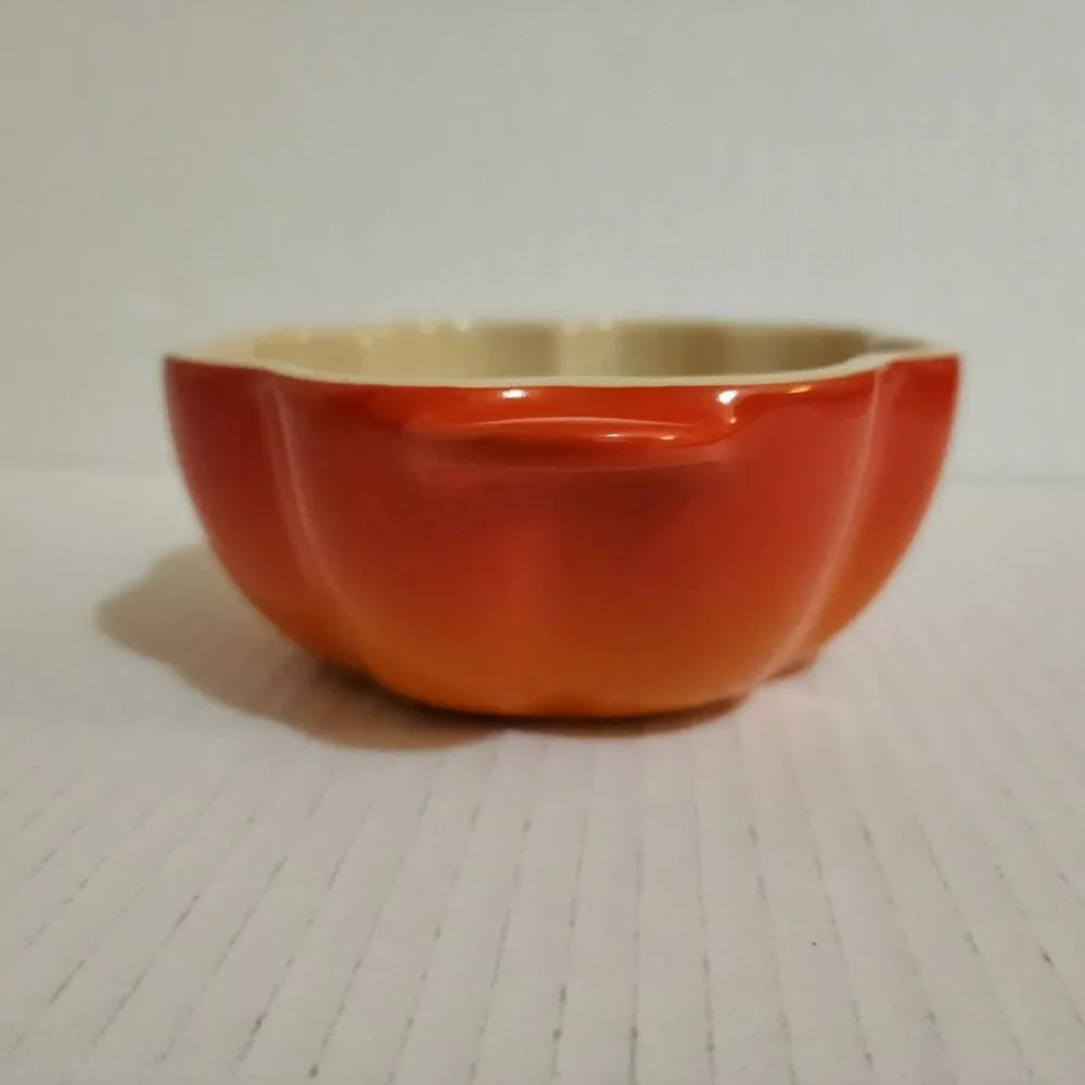 Le Creuset Petite Pumpkin Casserole Cocotte Red Orange Harvest Collection-NO Lid